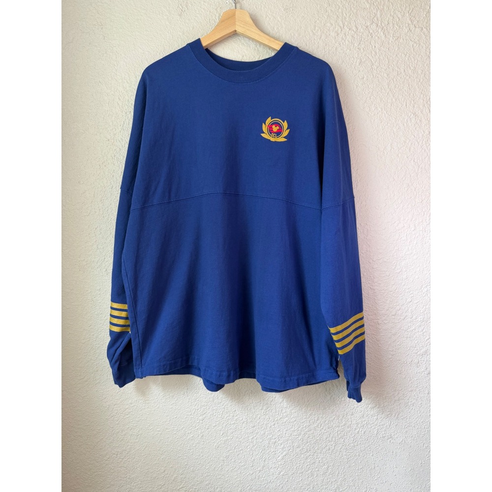 Disney Cruise Line Spirit Jersey Captain Blue Gold Long Sleeve Shirt XL USA
